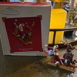 Hallmark Scooby-Doo Sleigh Ride Ornament - Red and Brown